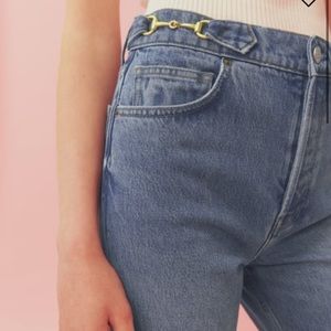 NWT Cynthia Chainlink High Rise Straight Jeans